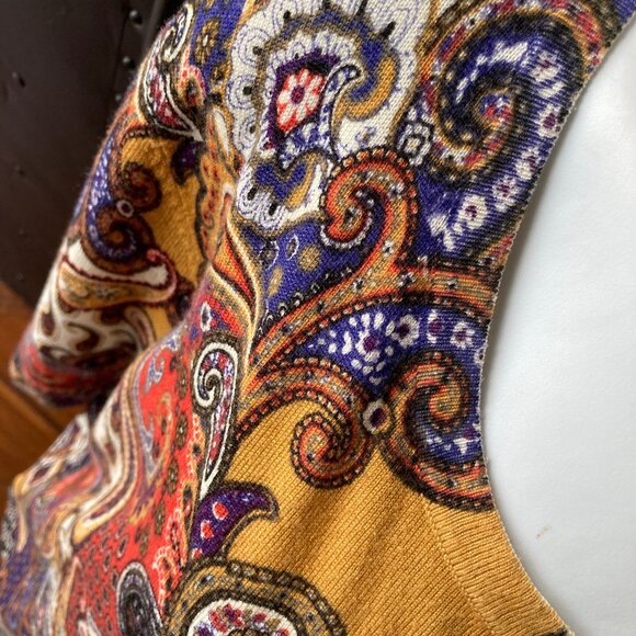 Joseph A Colorful Button Down Paisley Cardigan Sweater 1X - Picture 5 of 10